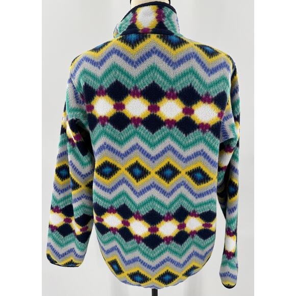 Patagonia Womens Synchilla Fleece Jacket Navy Timber Twist Geometric Size L - Picture 5 of 10